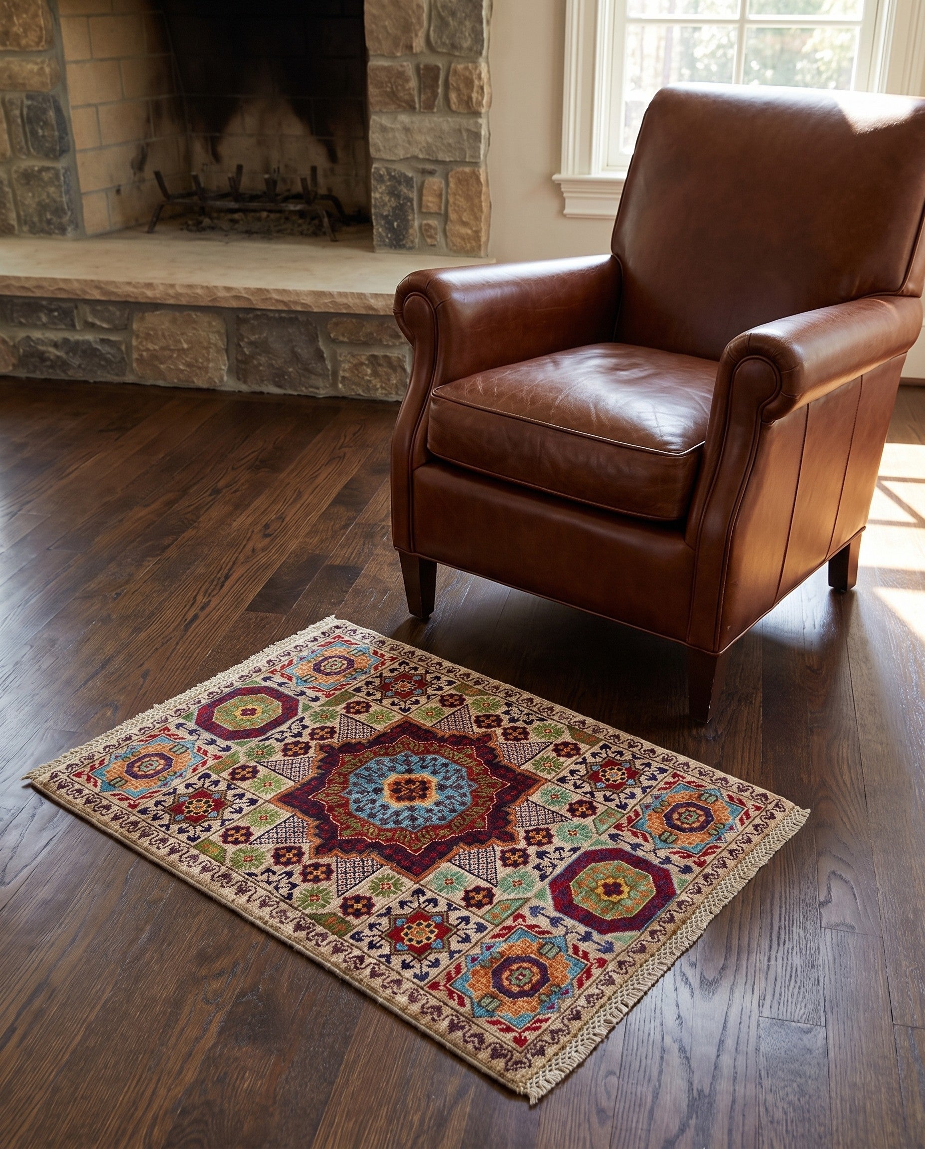 2' x 3' Hand Knotted Mamluk Ziegler Rug