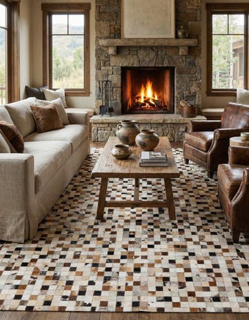 5' x 7' 10 Cowhide Stocks Rug