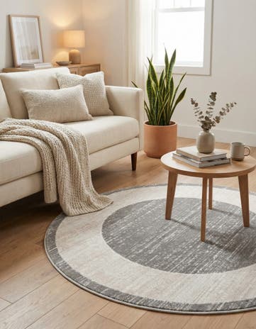 Jill Zarin Gray Uptown Yorkville Round Rug