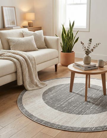 Gray Uptown Yorkville Round Rug