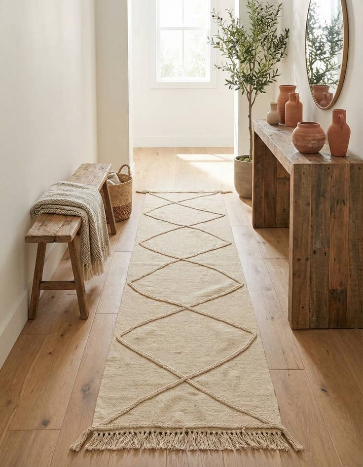 Detail image of  2' 5 x 10'  Hand Knotted Moroccan Wool Runner Rug