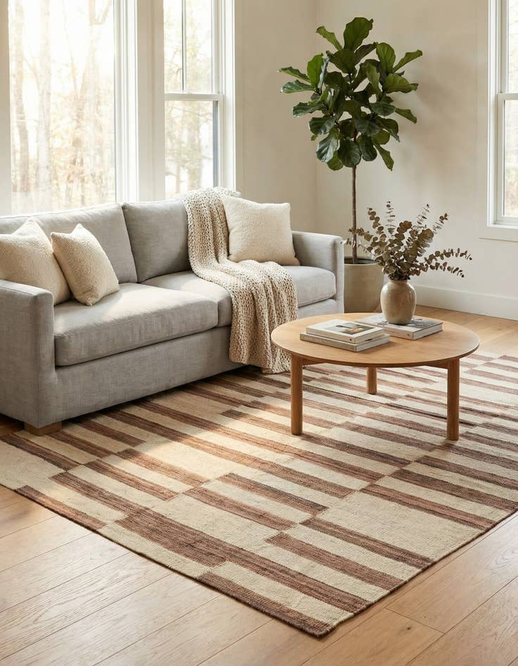 Detail image of 4' 3 x 5' 10  Hand Woven Kilim Modern Wool Rug