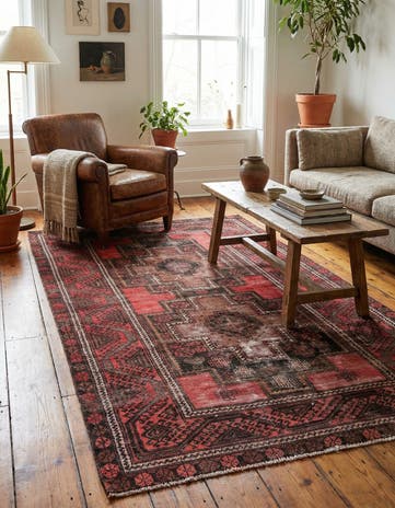 3' 8 x 6' 10 Hand Knotted Ultra Vintage Persian Wool Rug