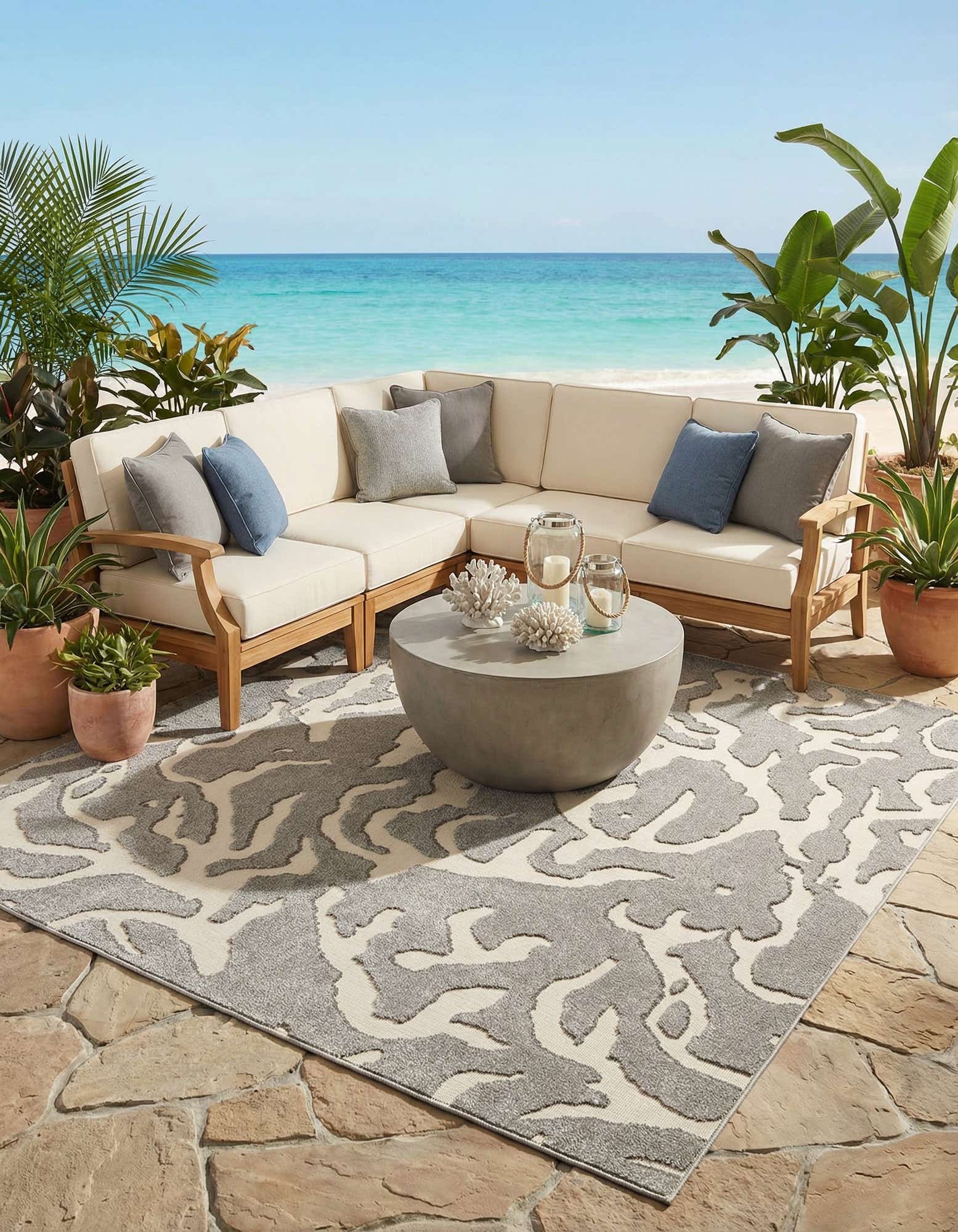 10' x 10' Easy-Clean Sabrina Soto Indoor / Outdoor Square Rug