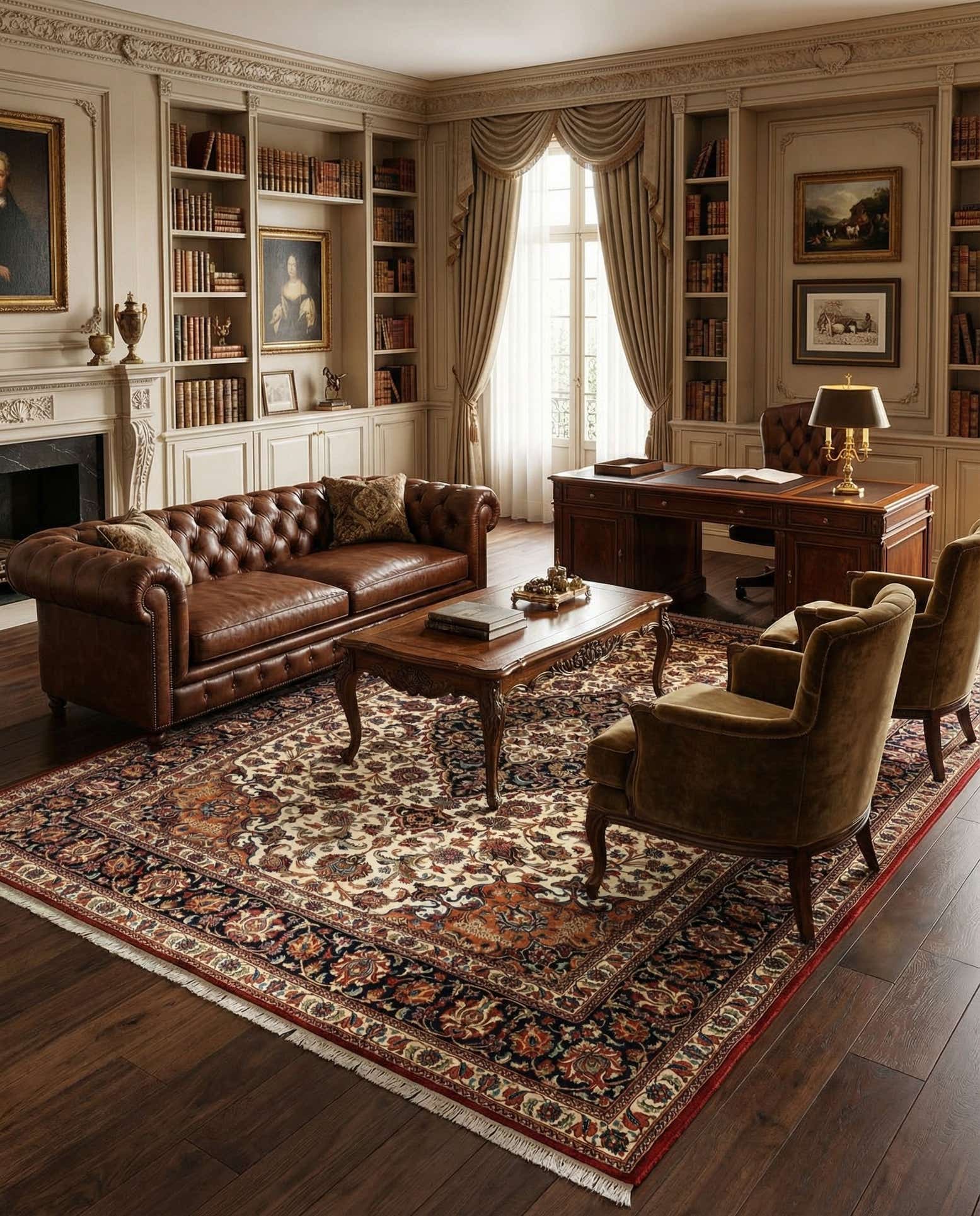6' 10 x 9' 5 Hand Knotted Qom Persian Rug