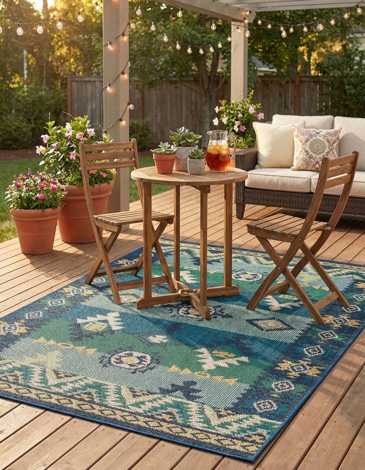 Detail image of 4' x 6'  Washable Baja Indoor / Outdoor Rug