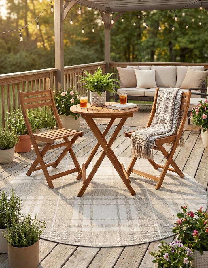 6' x 6' Easy-Clean Checkered Indoor / Outd...
