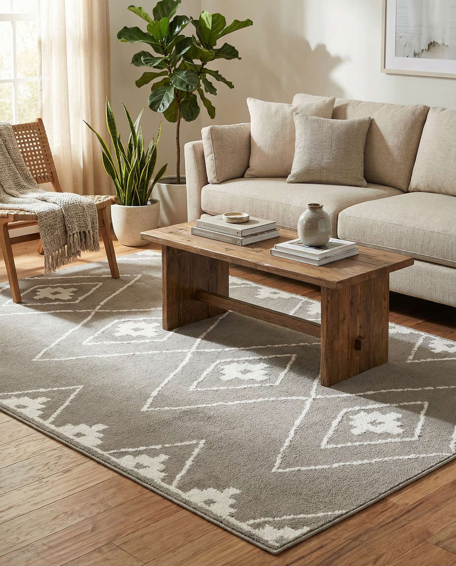 5' 3 x 7' 8 Lattice Rug