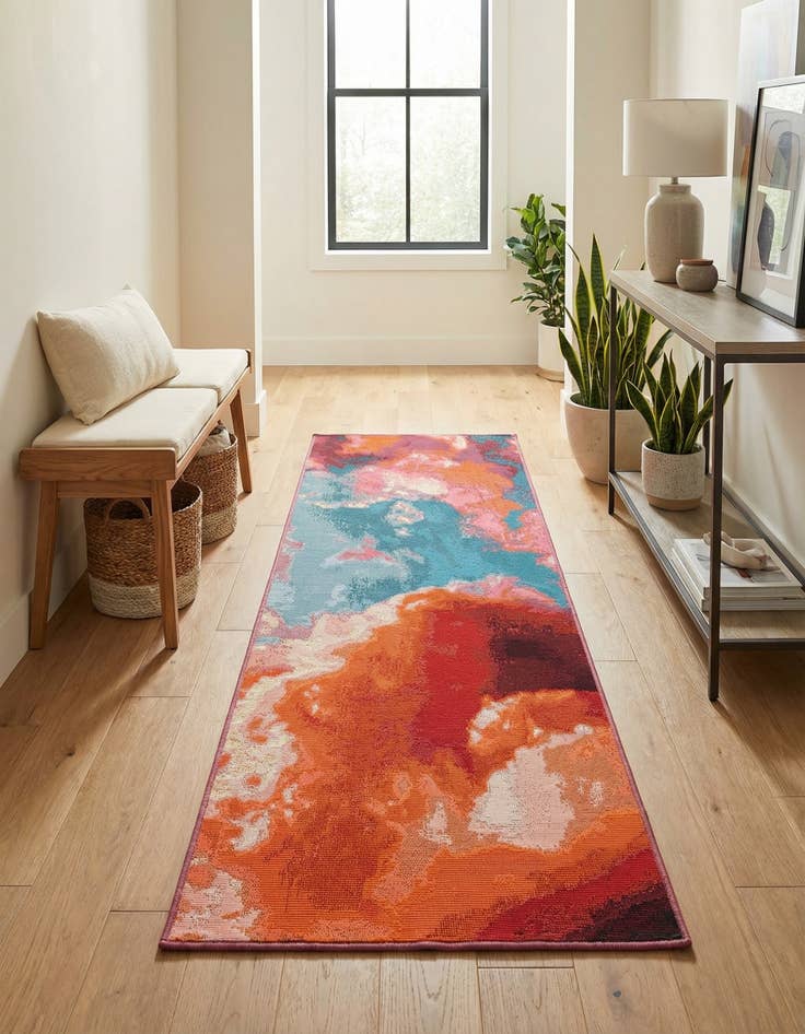 Detail image of 2' x 6' 1 Easy-Clean Modern Indoor / Outdoor Runner Rug
