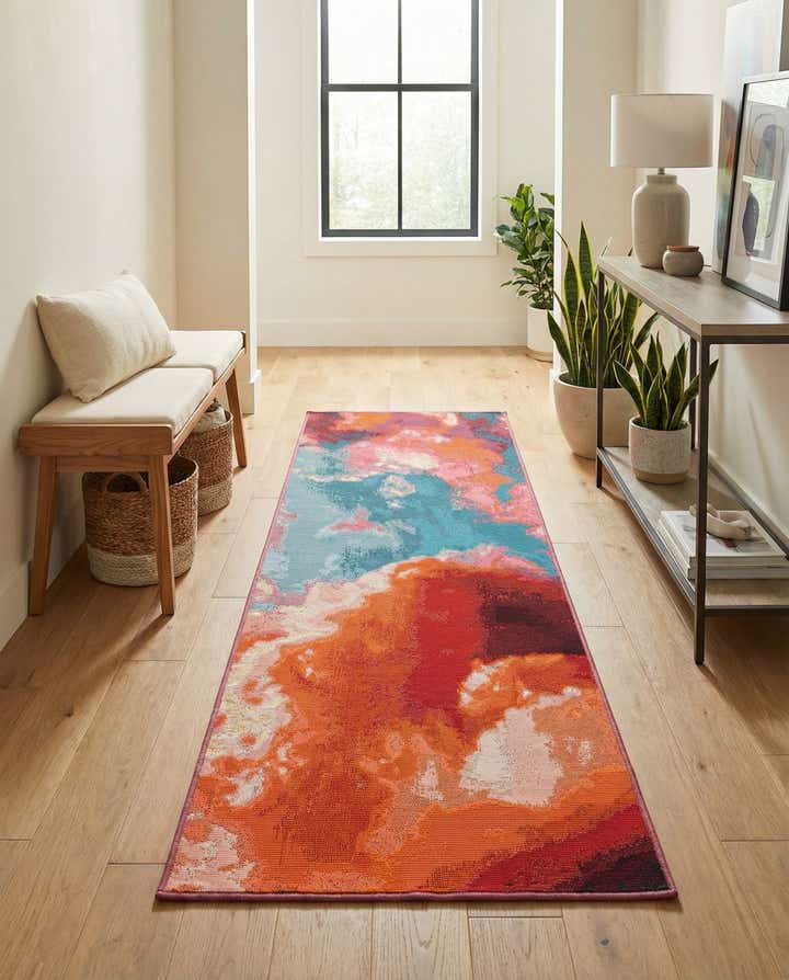 2' x 6' 1 Easy-Clean Modern Indoor / Outdoor Runner Rug