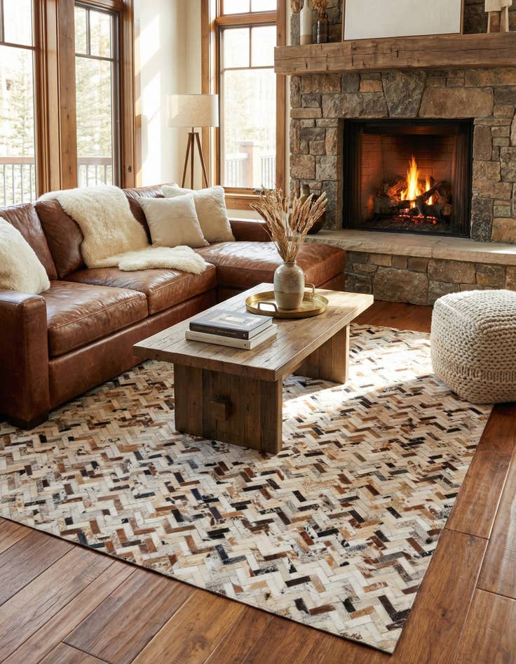 Detail image of  5' x 7' 9 Cowhide Rug