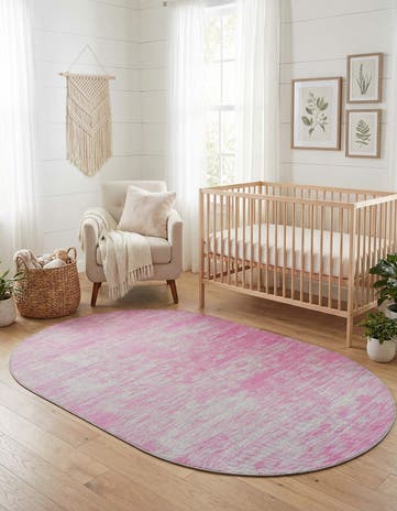 Pink Asha Oval Rug