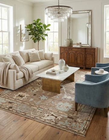 8' 10 x 11' 10 Hand Knotted Oushak Wool Rug