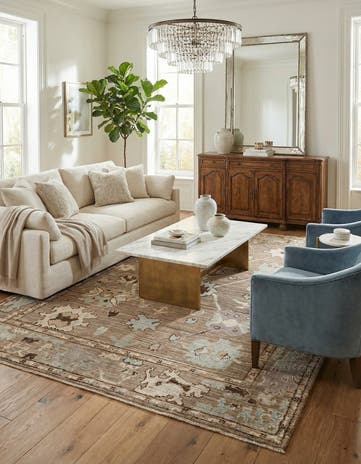 8' 10 x 11' 10 Hand Knotted Oushak Wool Rug