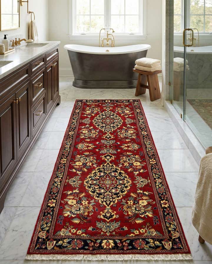 2' 7 x 6' 6 Hand Knotted Qom Persian Runner Rug