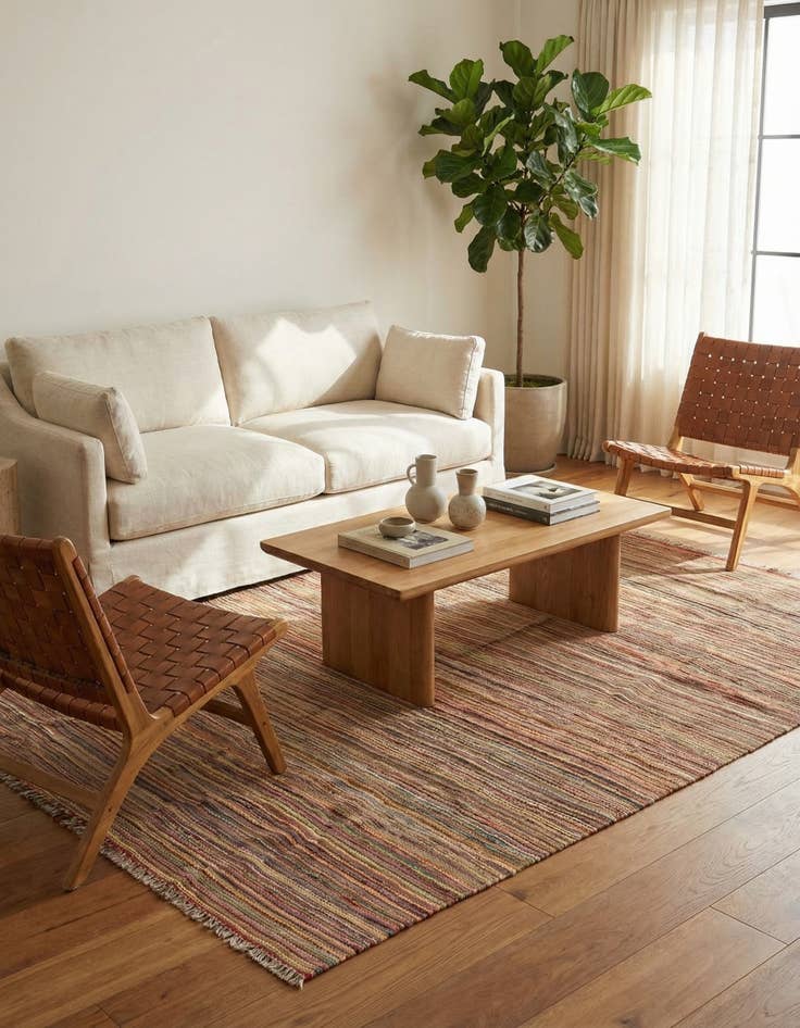 Detail image of 5' x 6' 7  Hand Woven Kilim Modern Wool Rug