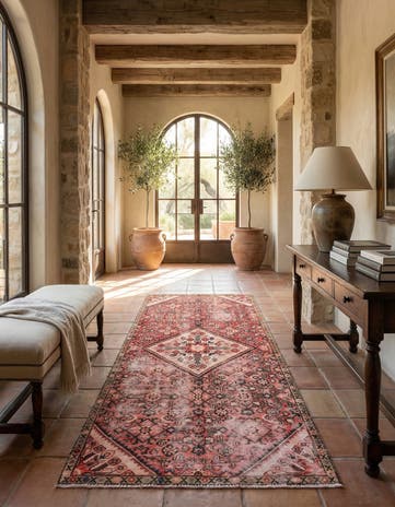 3' 8 x 8' 5 Hand Knotted Ultra Vintage Persian Wool Runner Rug