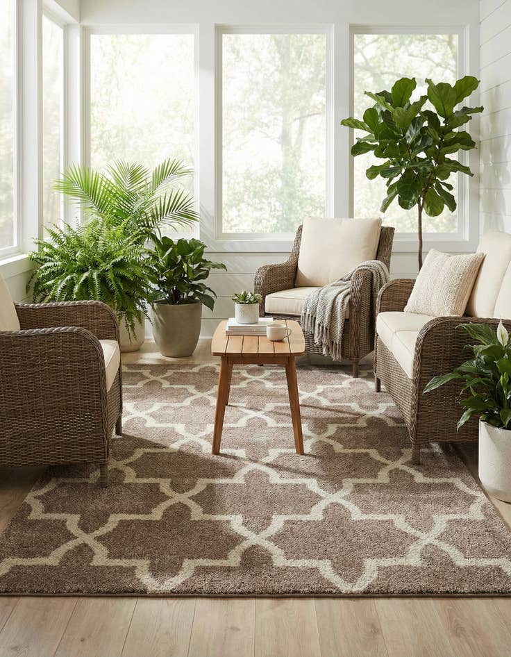 Detail image of  5' 3 x 7' 9 Lattice Rug