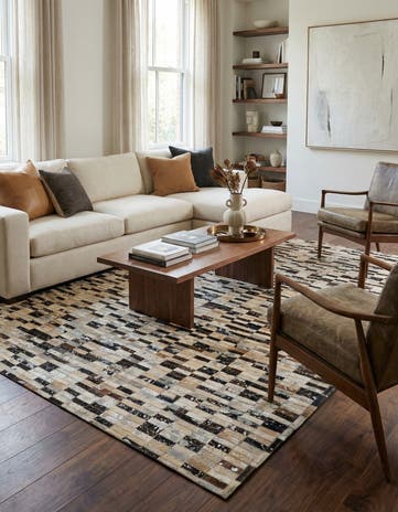 4' 11 x 7' 10 Cowhide - Patchwork Rug