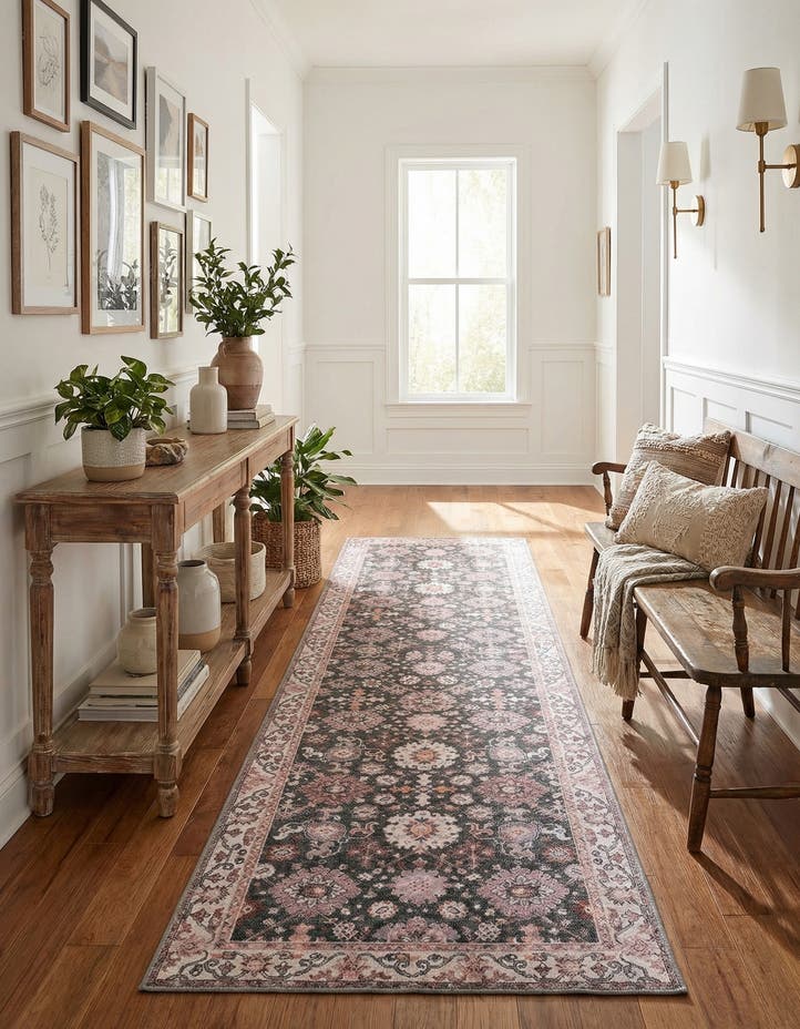 2' 7 x 12' Washable Timeless Runner Rug