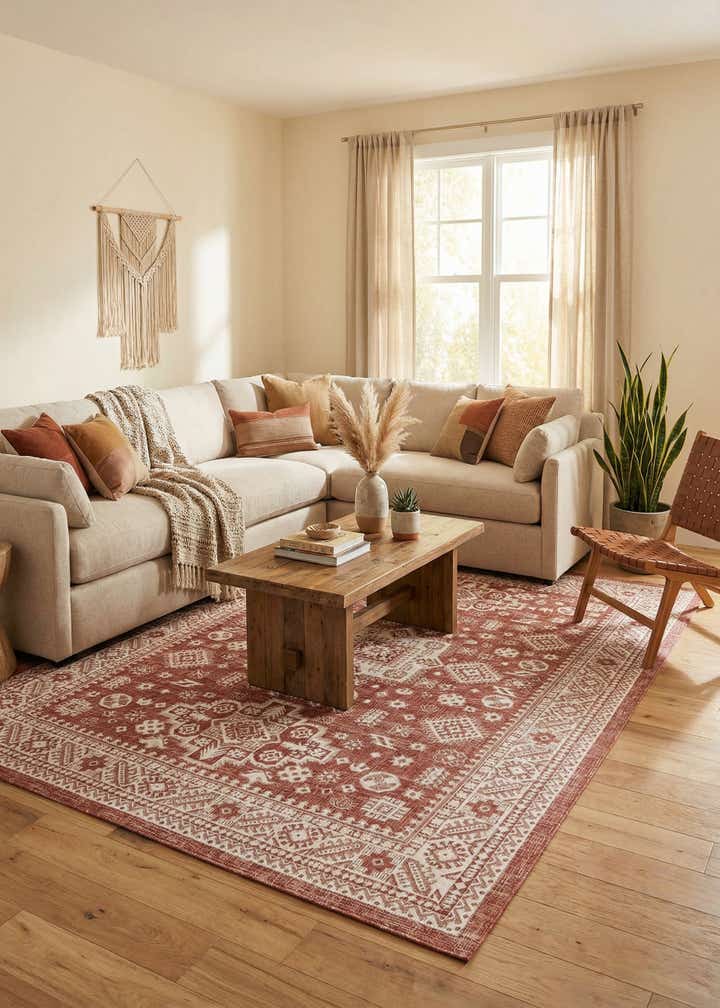 7' 10 x 11' Easy-Clean Aztec Indoor / Outdoor Rug