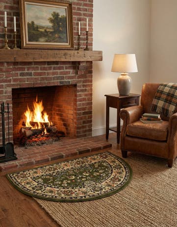 Green Yasmin Hearth Rug