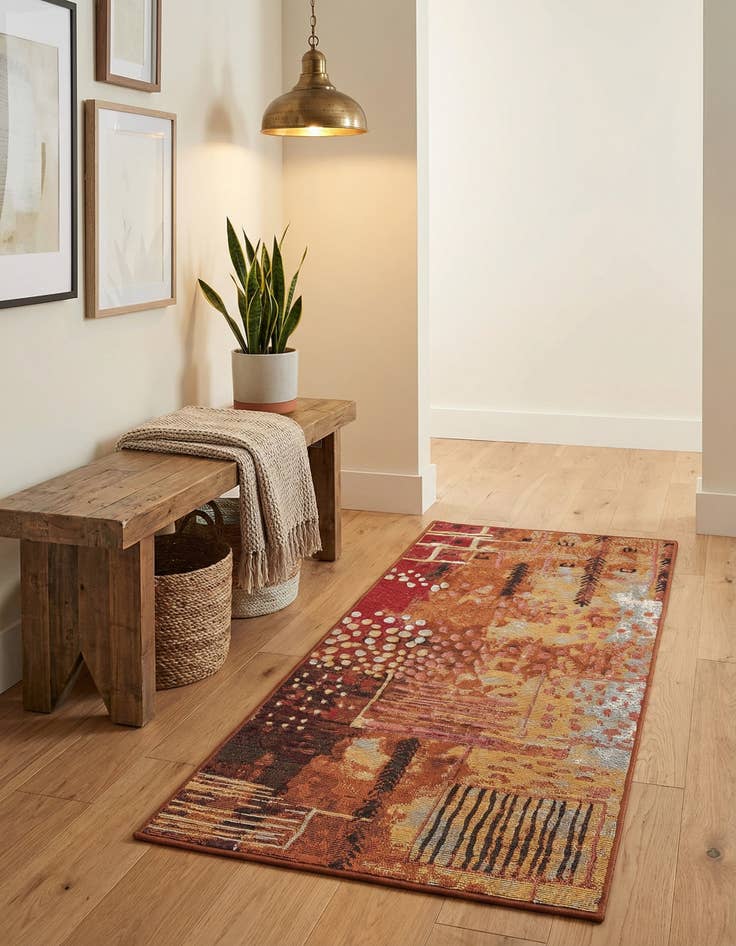 Detail image of 2' x 4'  Washable Modern Indoor / Outdoor Runner Rug