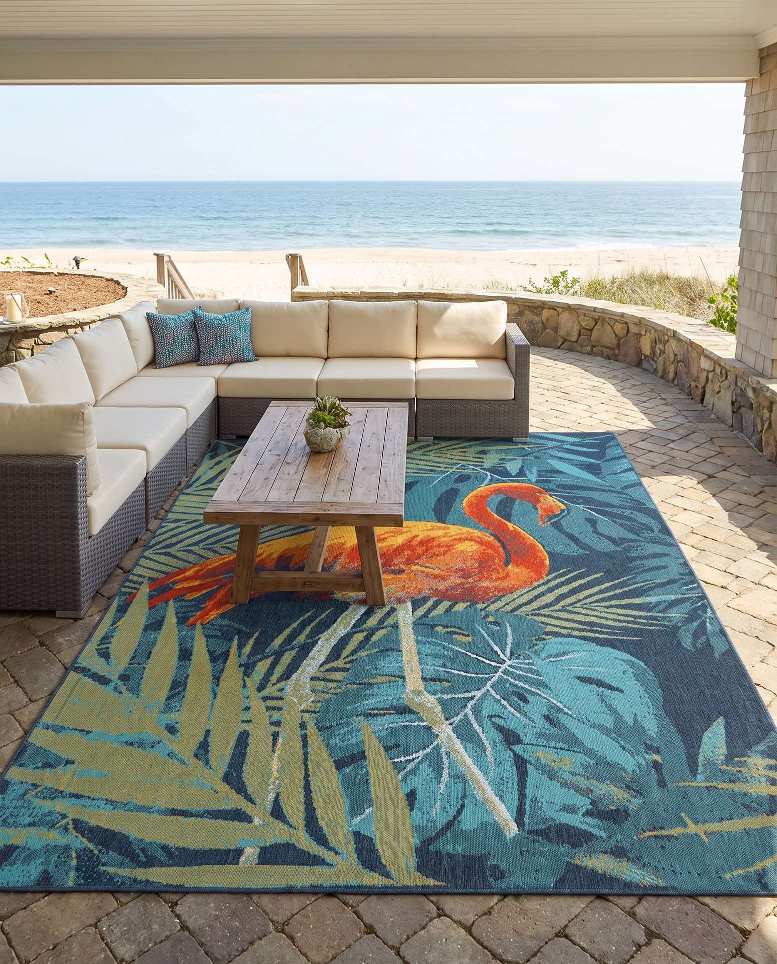 10' x 13' Easy-Clean Coastal Indoor / Outdoor Rug