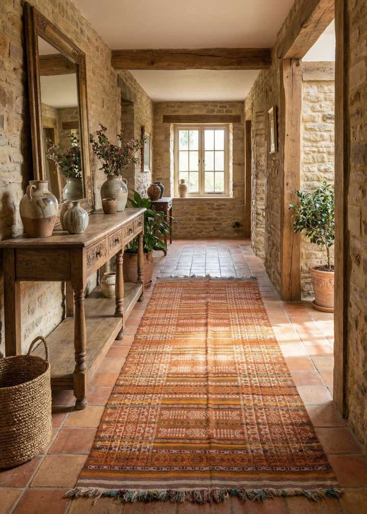 4' 3 x 10' 7 Hand Knotted Kilim Fars Persian Wool Runner Rug