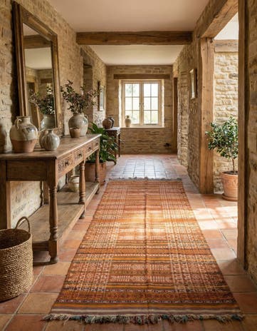 4' 3 x 10' 7 Hand Knotted Kilim Fars Persian Wool Runner Rug