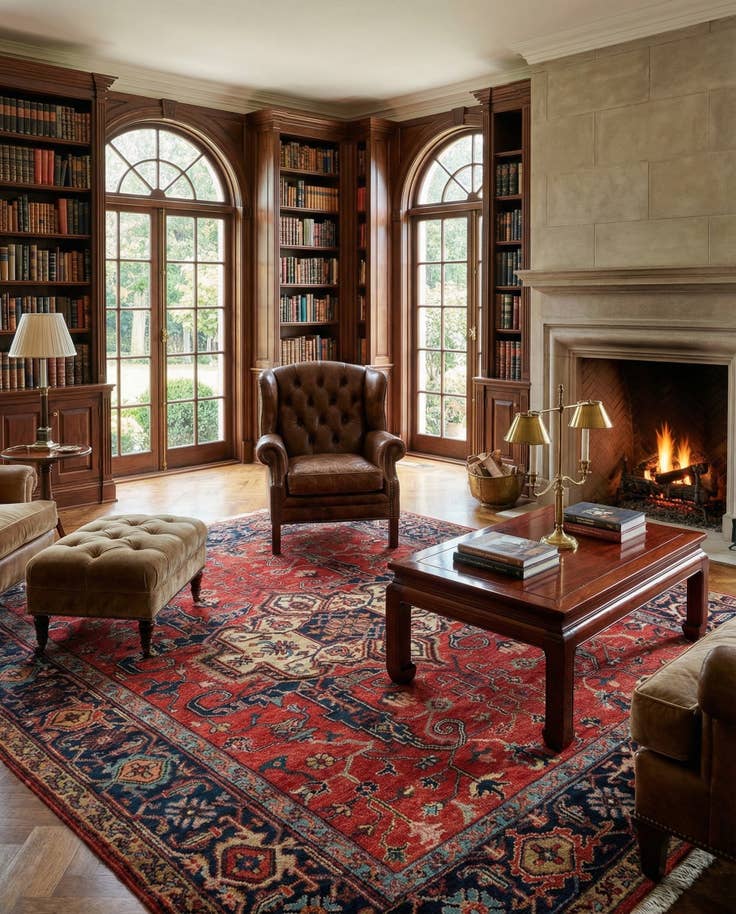 Detail image of 8' 1 x 9' 8 Moghul Heriz Wool Rug