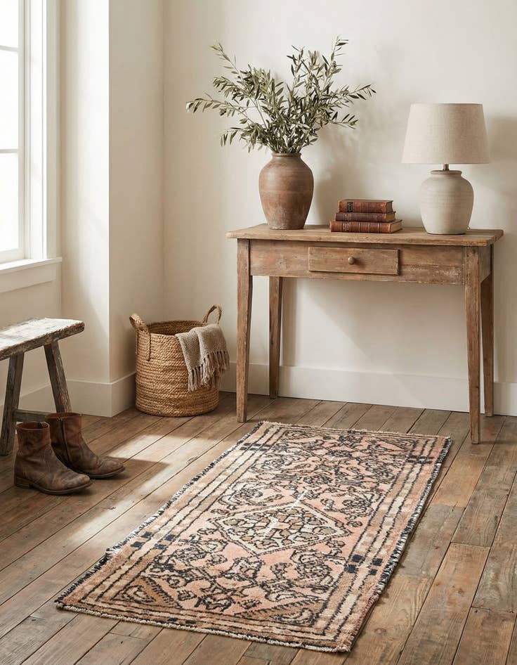 Detail image of 2' 2 x 4' 9  Hand Knotted Ultra Vintage Persian Wool Runner Rug