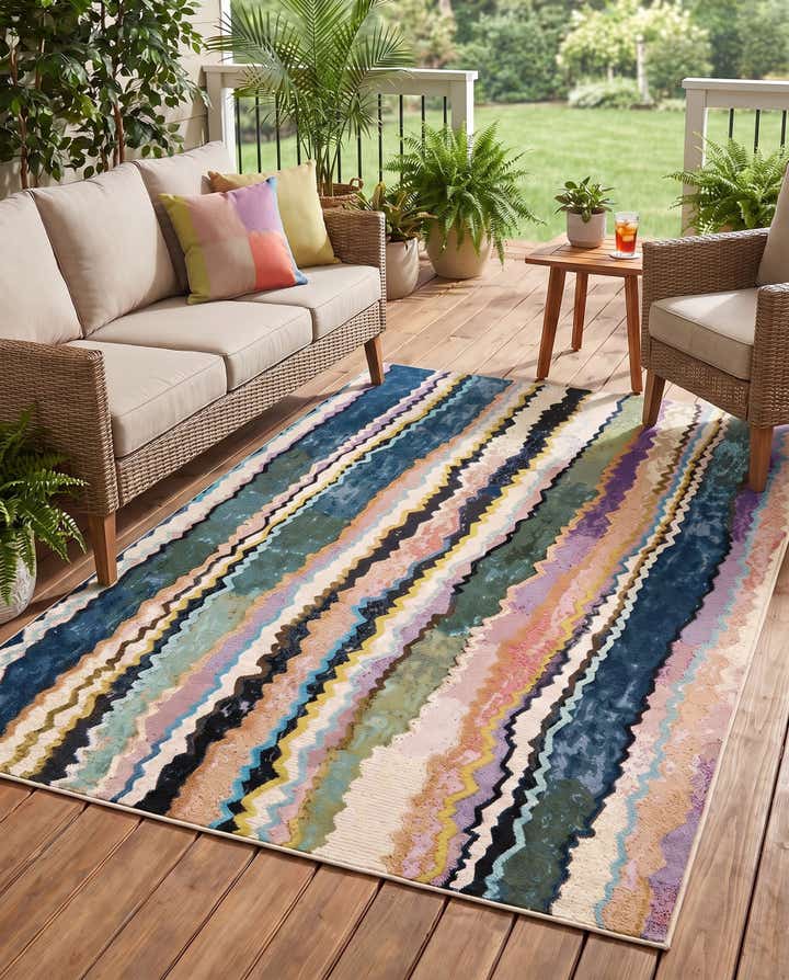 5' x 7' Easy-Clean Modern Indoor / Outdoor Rug