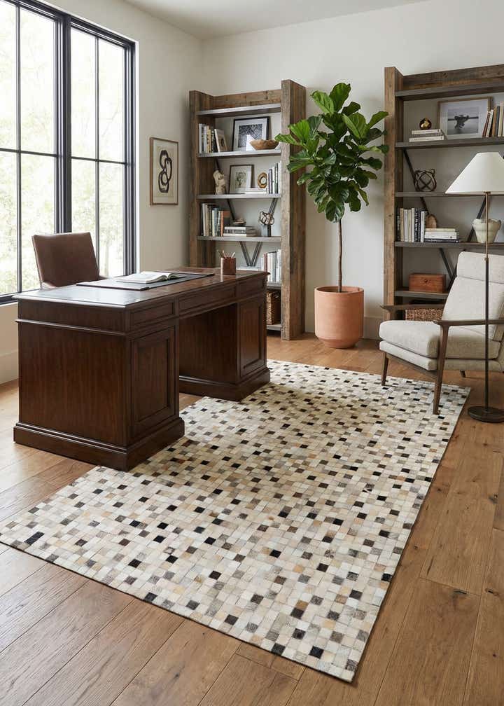 5' x 7' 11 Cowhide Stocks Rug