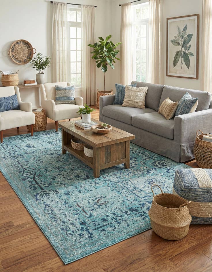 Detail image of  7' x 10'  Washable Fleur Rug