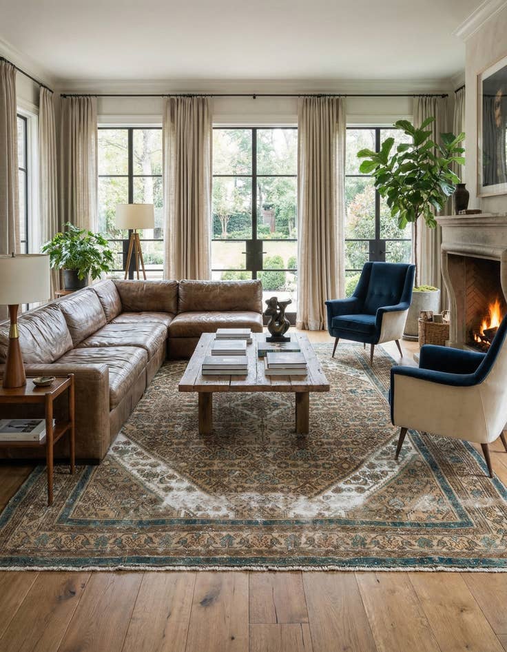 Detail image of 7' x 10' 3  Hand Knotted Ultra Vintage Persian Wool Rug