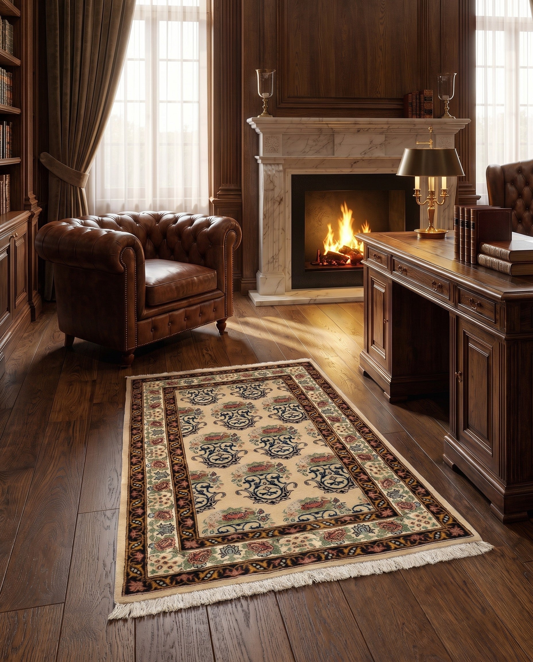 3' 3 x 5' 1 Hand Knotted Bidjar Persian Wool Rug