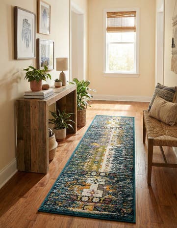 Teal Madeline Runner Rug