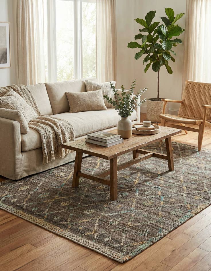 Detail image of 5' 8 x 8' 3 Hand Knotted Darya Wool Rug