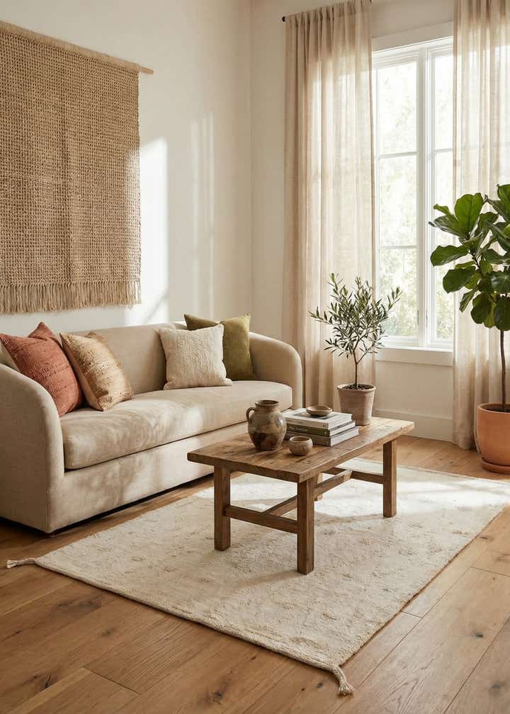 4' 2 x 5' 10 Hand Knotted Moroccan Wool Rug