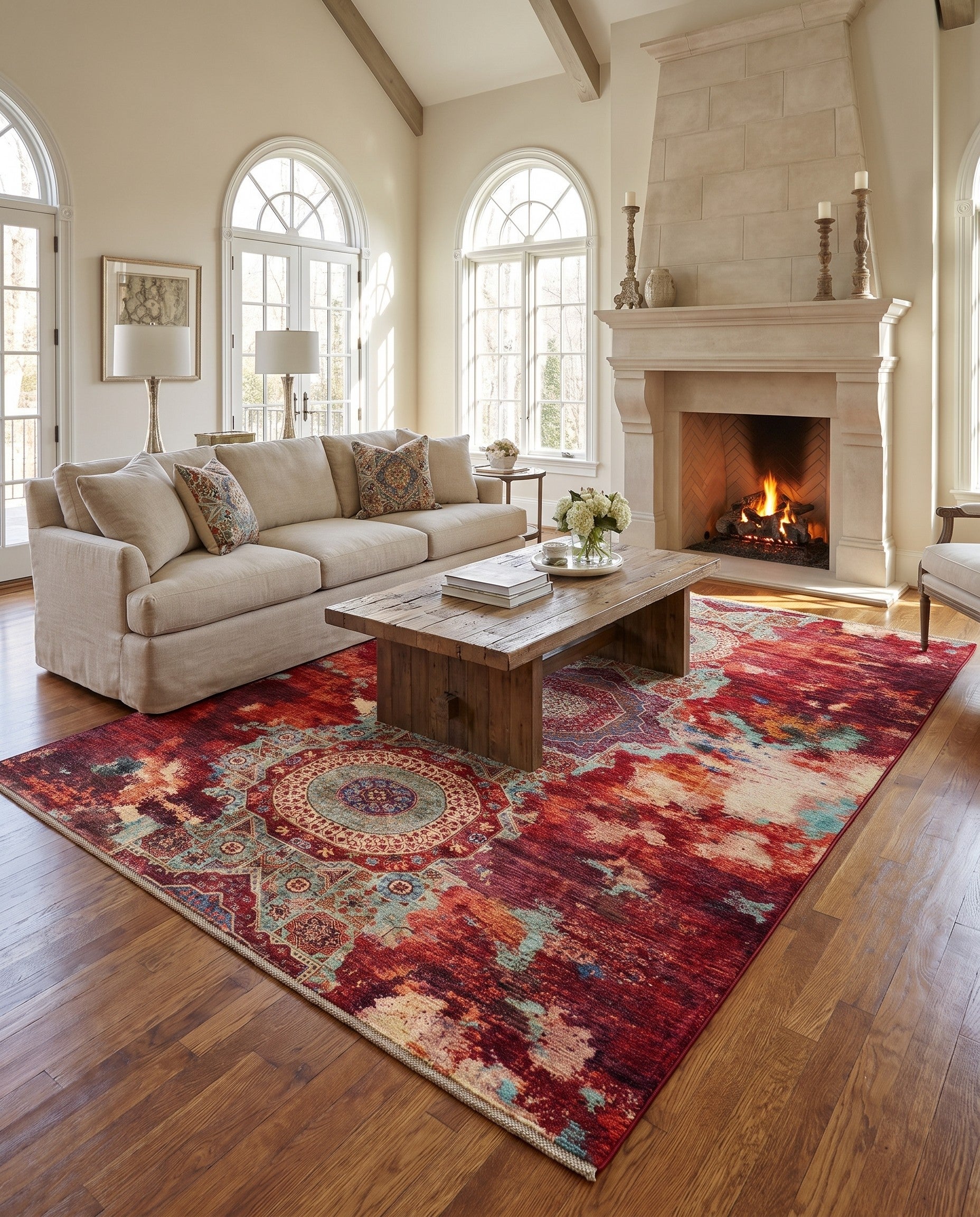 6' 9 x 9' 5 Hand Knotted Mamluk Ziegler Rug