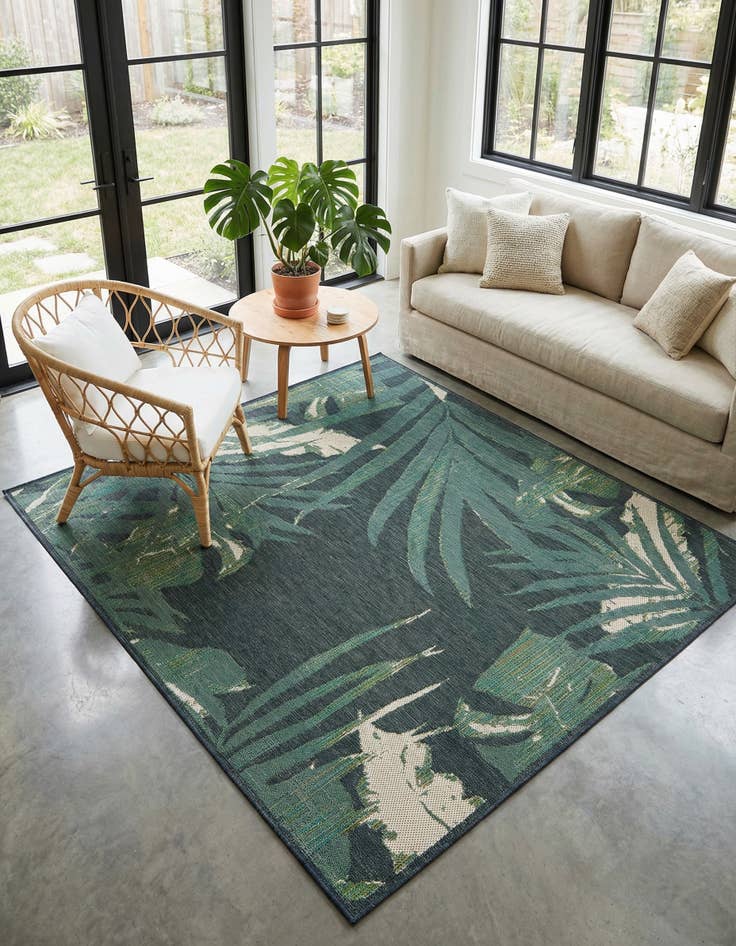 Detail image of  7' 10 x 7' 10  Washable Baja Indoor / Outdoor Square Rug