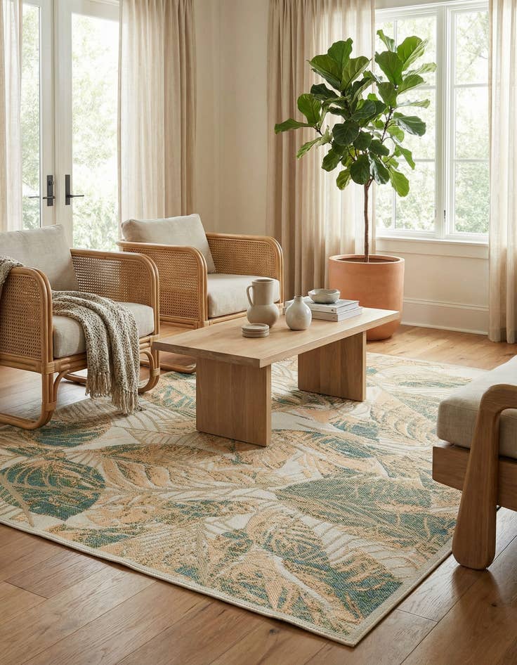 Detail image of 9' x 12' Easy-Clean Baja Indoor / Outdoor Rug