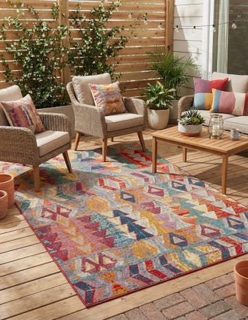 6' x 9' Easy-Clean Modern Indoor / Outdoor Rug