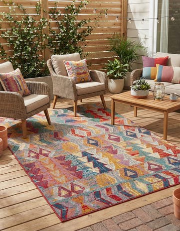 6' x 9' Easy-Clean Modern Indoor / Outdoor Rug