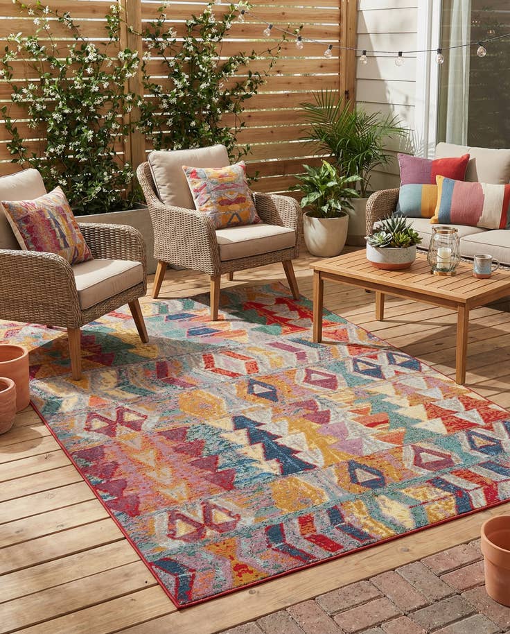 Detail image of 6' x 9' Easy-Clean Modern Indoor / Outdoor Rug