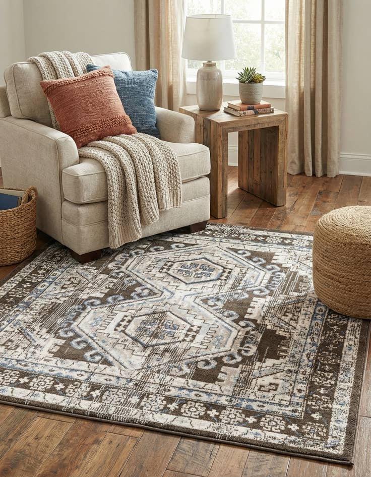 Detail image of 4' x 4' Charlotte Square Rug