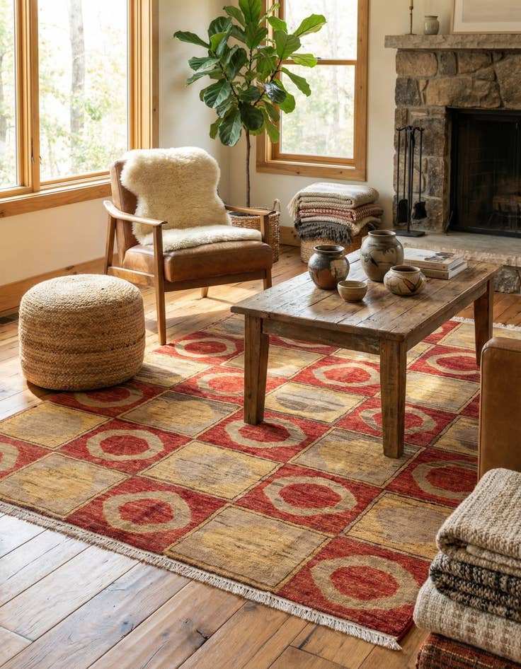 Detail image of  3' 9 x 5' 8  Hand Knotted Kashkuli Gabbeh Wool Rug