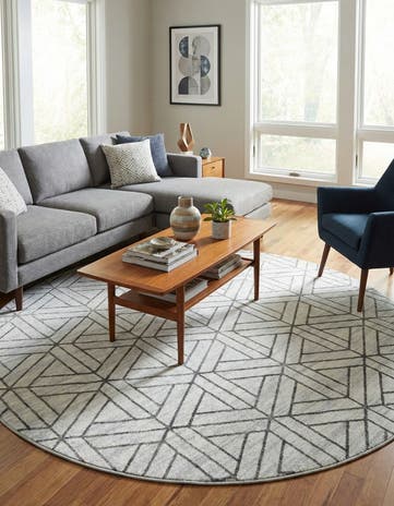 8' x 8' Lattice Trellis Round Rug