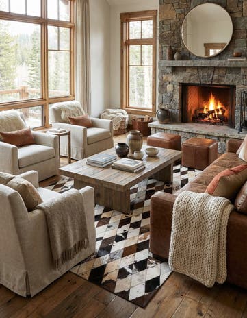 4' 9 x 6' 9 Cowhide Stocks Rug